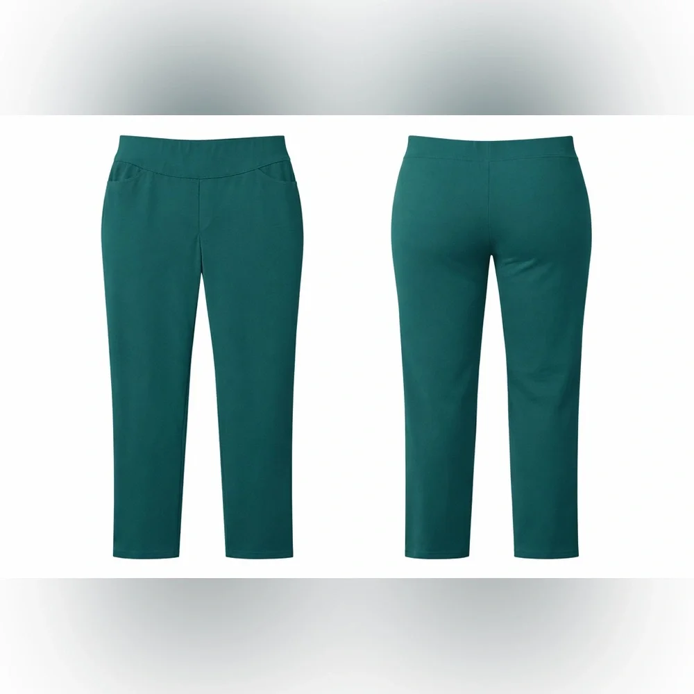 Susan Graver Weekend Pull-On Pants XL Petite NWT‎ Emerald Green Stretch